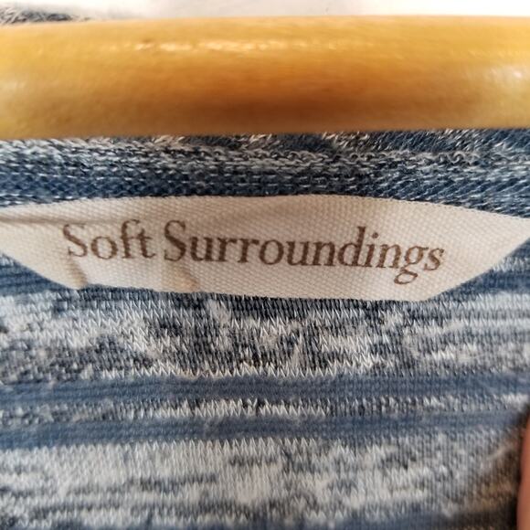 Soft Surroundings Women's Long Sleeve Striped Knit Top Blue Gray Size 1X - Picture 3 of 5